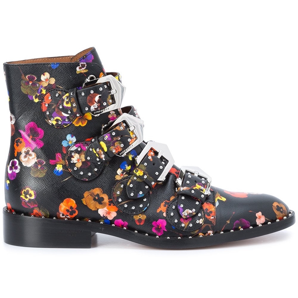 Givenchy Floral Ankle Buckle Boot Size 38.5